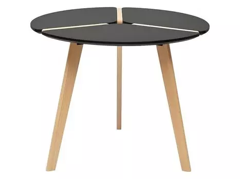 Стол PEONY D90 черный/массив бука