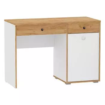 Стол письменный Вуди Стол 12.42 Белый премиум, Дуб золотой