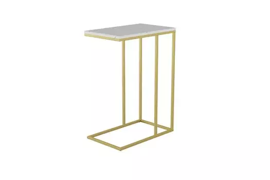 Стол придиванный Агами Голд (белый мрамор)