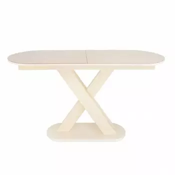 Стол раздвижной Leset Лесь металл Кремовый, стекло Кремовое