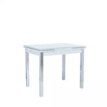 Стол раздвижной Leset Париж 1Р металл Хром, стекло Белое