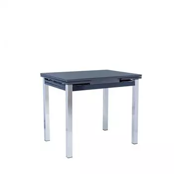 Стол раздвижной Leset Париж 1Р металл Хром, стекло Черное