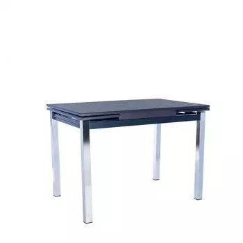 Стол раздвижной Leset Париж 2Р металл Хром, стекло Черное