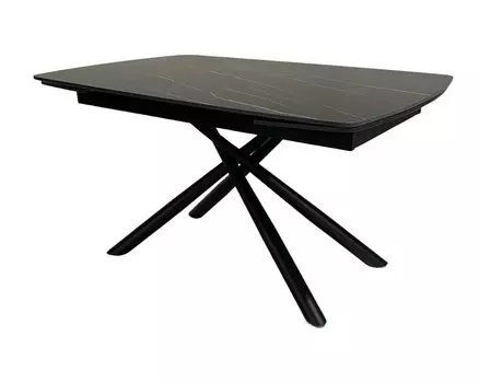 Стол RIVOLI 140 MATT GOLDEN BLACK SINTERED STONE/ BLACK