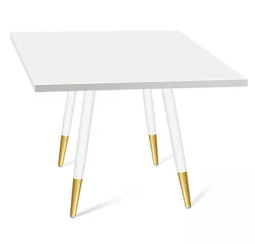 Стол SHT-TU14/80/80 ЛДСП белый муар/золото/белый снег