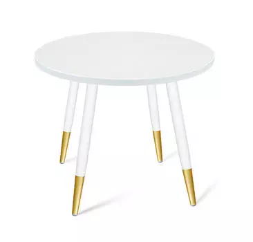 Стол SHT-TU14/80 МДФ белый муар/золото/белоснежная шагрень