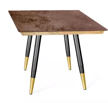 Стол SHT-TU14/ДУБ 70/70 / КЕРАМИКА прозр.лак/корич.сепия/чёрн.муар/золото