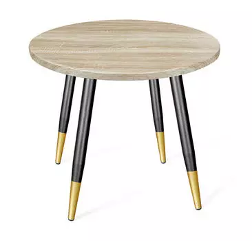 Стол SHT-TU14/МДФ 80 дуб сонома светлый/чёрный муар/золото