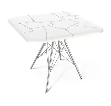 Стол SHT-TU2-1/TT30 83/83 белый/хром лак