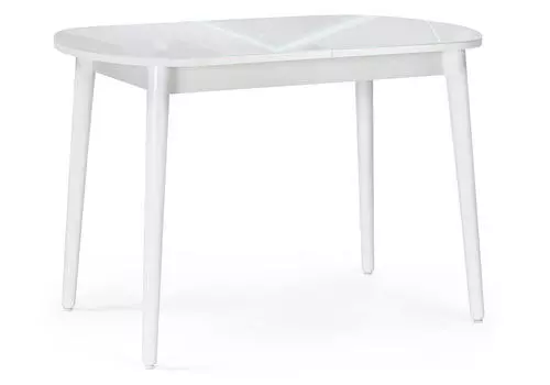 Стол стеклянный Клэйтон белый/белый