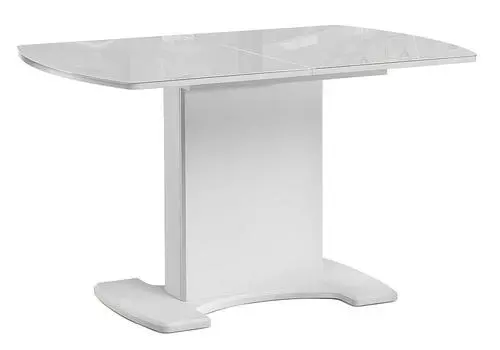 Стол стеклянный Палмер 120(160)х80х75 белое стекло/белый