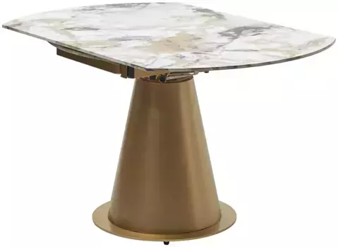 Стол TERAMO 135 GLOSS GRAND JADE SOLID CERAMIC, керамика, поворотн.механизм / Бронзовый
