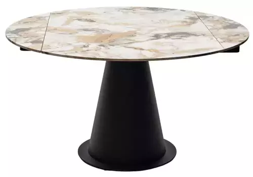 Стол TERAMO 135 GLOSS GRAND JADE SOLID CERAMIC, керамика, поворотн.механизм / Черный каркас