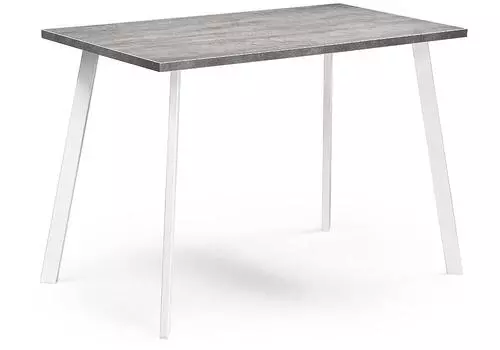 Стол Тринити Лофт 120х60х75 бетон/матовый белый