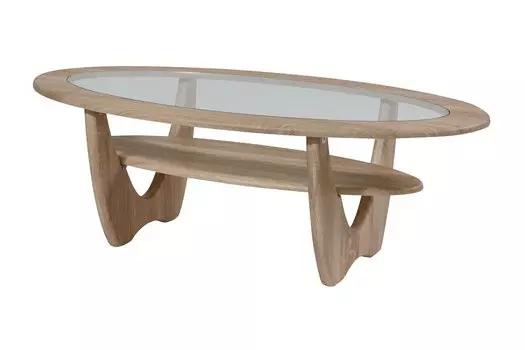 Стол журнальный Юпитер со стеклом (дуб сонома)