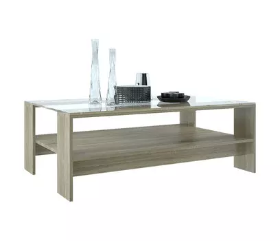 Стол журнальный ЛОФТ 2 со стеклом Дуб Сонома 75230161