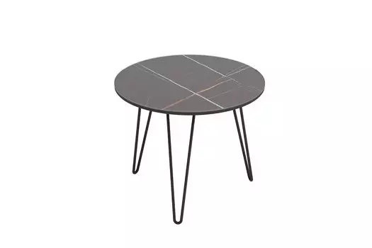 Стол журнальный РИД Glass 430 сахара нуар/черный матовый