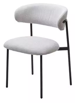 Стул ALBA Bella-08 серый, ткань/чёрный каркас