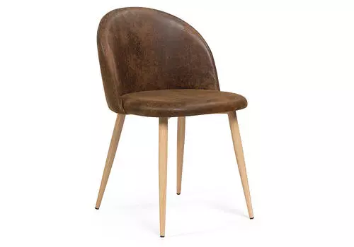 Стул на металлокаркасе Aldo dark brown / wood