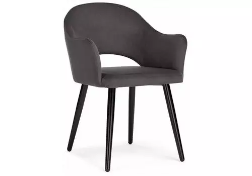 Стул Апри микровелюр графитовый / черный глянец
