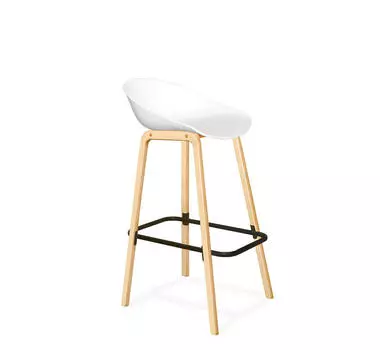 Стул барный SHT-ST19/S94 белый/прозрачный лак