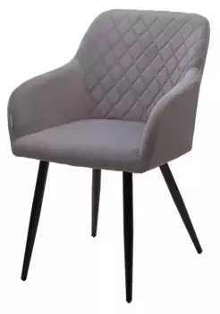 Стул BRANDY 505-35 Серый, велюр беспальчиковый/чёрный каркас