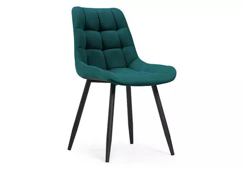 Стул Челси велюр морская волна/черный