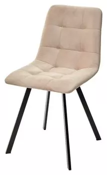 Стул CHILLI-Q SQUARE бежевый #5, велюр / черный каркас, 4 шт./1 к,