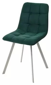 Стул CHILLI-Q SQUARE зеленый #19, велюр / белый каркас, 4 шт./1 к,