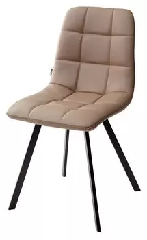 Стул CHILLI SQUARE HK017-31 серо-коричневый, PU/ черный каркас