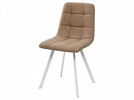 Стул CHILLI SQUARE RU-18 темно-бежевый винтаж, PU/ белый каркас