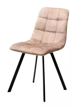 Стул CHILLI SQUARE VT5001-2 античный бежевый, велюр без пальчиковый/ чёрный каркас