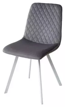 Стул DAIQUIRI BLUVEL-14 GREY / белый каркас, велюр