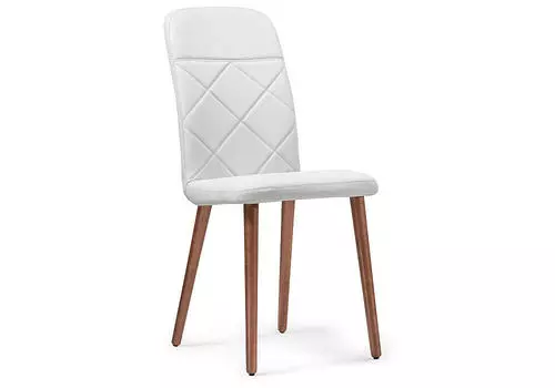 Стул деревянный Кимбайя экокожа белая / орех