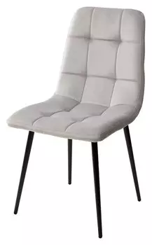 Стул ДИЛАН, цвет cветло-серый #H09, велюр / черный каркас