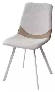 Стул ELLEN WZ2042-02 светло-бежевый фактурный велюр/RU-09 серо-бежевый/белый каркас