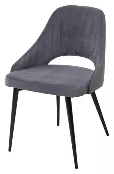 Стул FANTINE-LS СЕРЫЙ #27, велюр / черный каркас