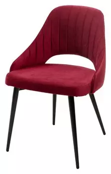 Стул FANTINE-LS ВИННЫЙ #16, велюр / черный каркас