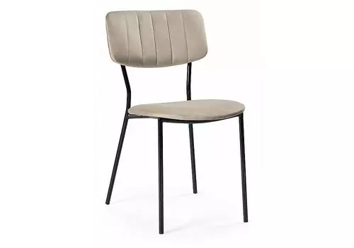 Стул Фиер серо-бежевый / черный глянец
