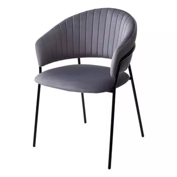Стул ГЕММА, цвет серый #H14, велюр / черный каркас