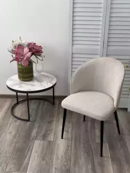 Стул GLORIA White CHACHA-140, ткань/чёрный каркас