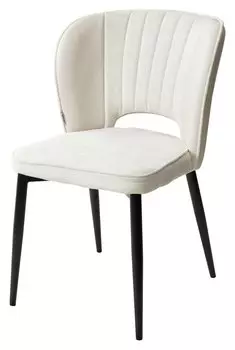 Стул HERMES WZ2042-01 молочный фактурный велюр / HK017-01 серо-белый PU,