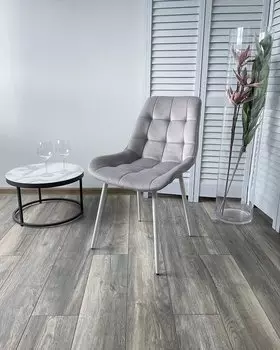 Стул ХОФМАН, цвет Confetti SILVER, велюр / белый каркас