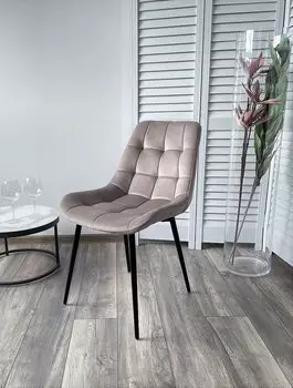 Стул ХОФМАН, цвет Confetti SMOKE, велюр / черный каркас