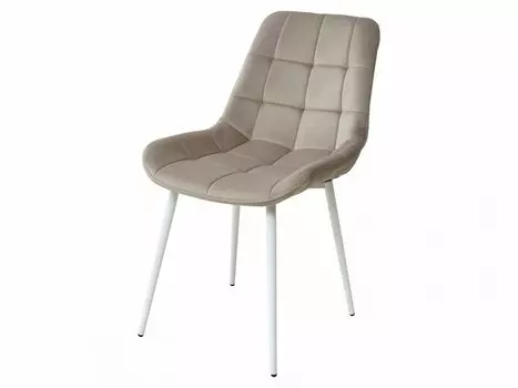 Стул ХОФМАН, цвет светло-коричневый #H61, велюр / белый каркас