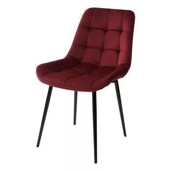 Стул ХОФМАН, цвет винный #H47, велюр / черный каркас