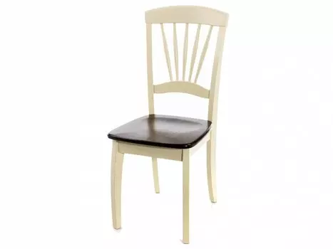 Стул JIN D-86 CREAM - CAPPUCINO WOODEN SEAT