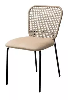 Стул JUNO G062-03 светлый беж, велюр/чёрный каркас