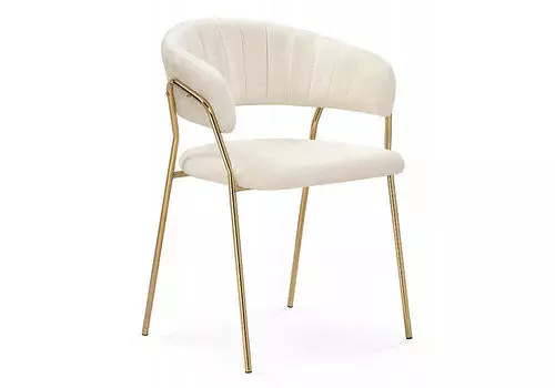 Стул Kamelia 1 white fabric/gold