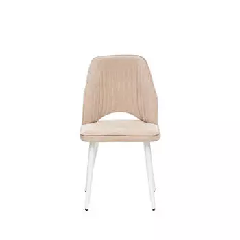 Стул Leset Арман Металл Белый/Велюр Бежевый